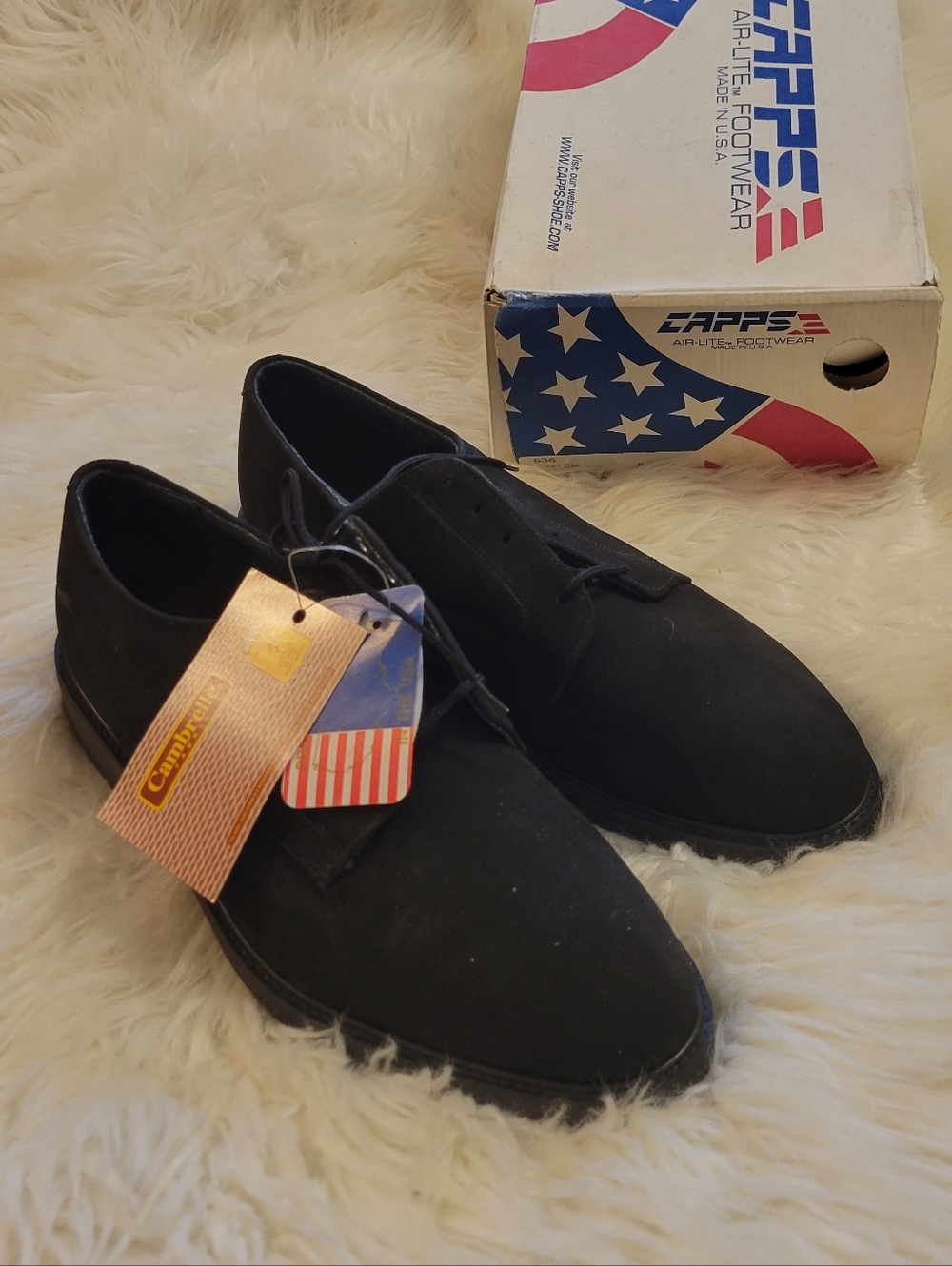 CAPPS Air-Lite Footwear Salem Nubuck Steel-toe Shoes - black